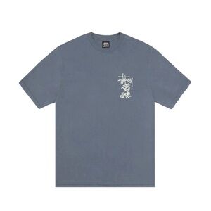 Stussy Men's Blue Graphic Logo Tee